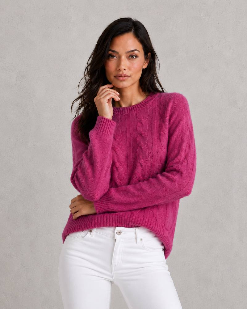 Women’s Relaxed Fit Knitted Jumper - Soft Crew Neck Casual Knitwear