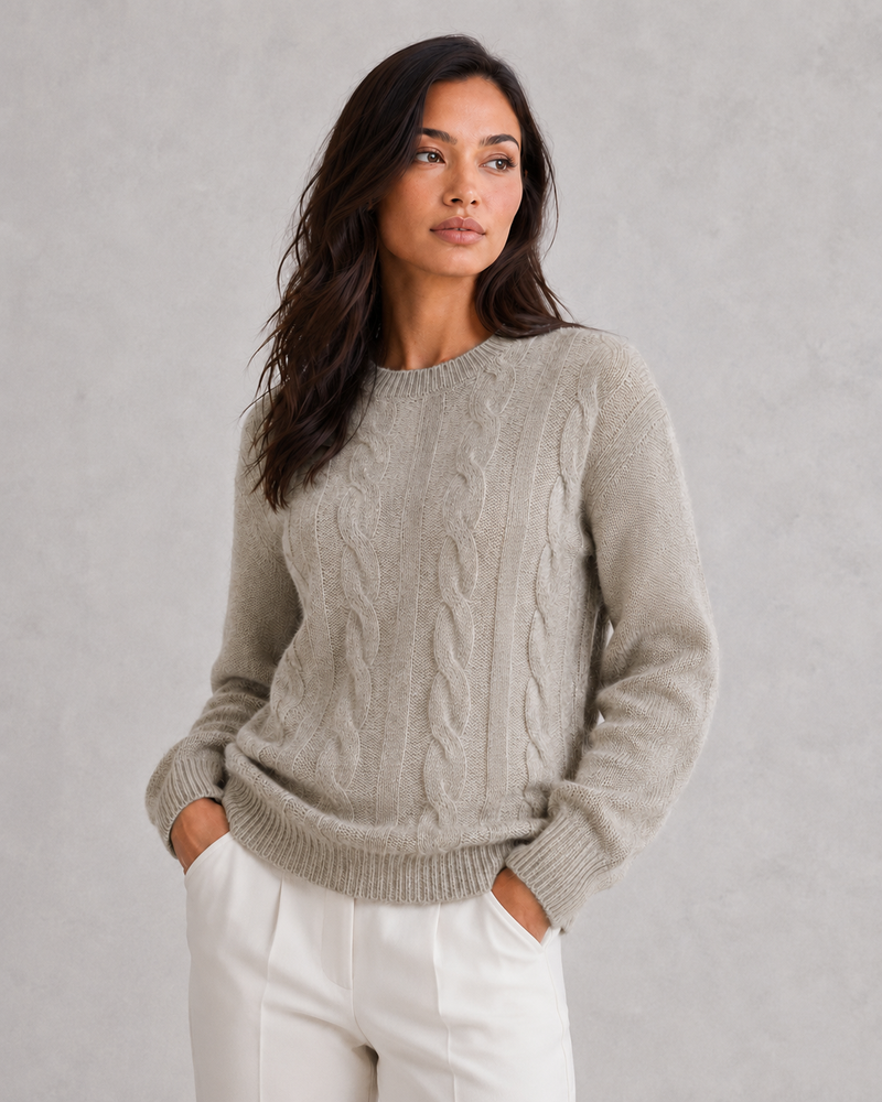 Women’s Relaxed Fit Knitted Jumper - Soft Crew Neck Casual Knitwear