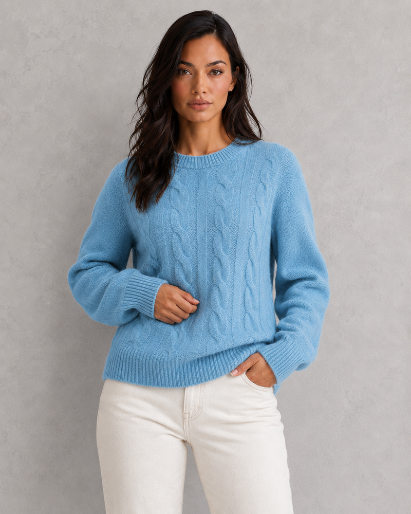 Women’s Relaxed Fit Knitted Jumper - Soft Crew Neck Casual Knitwear