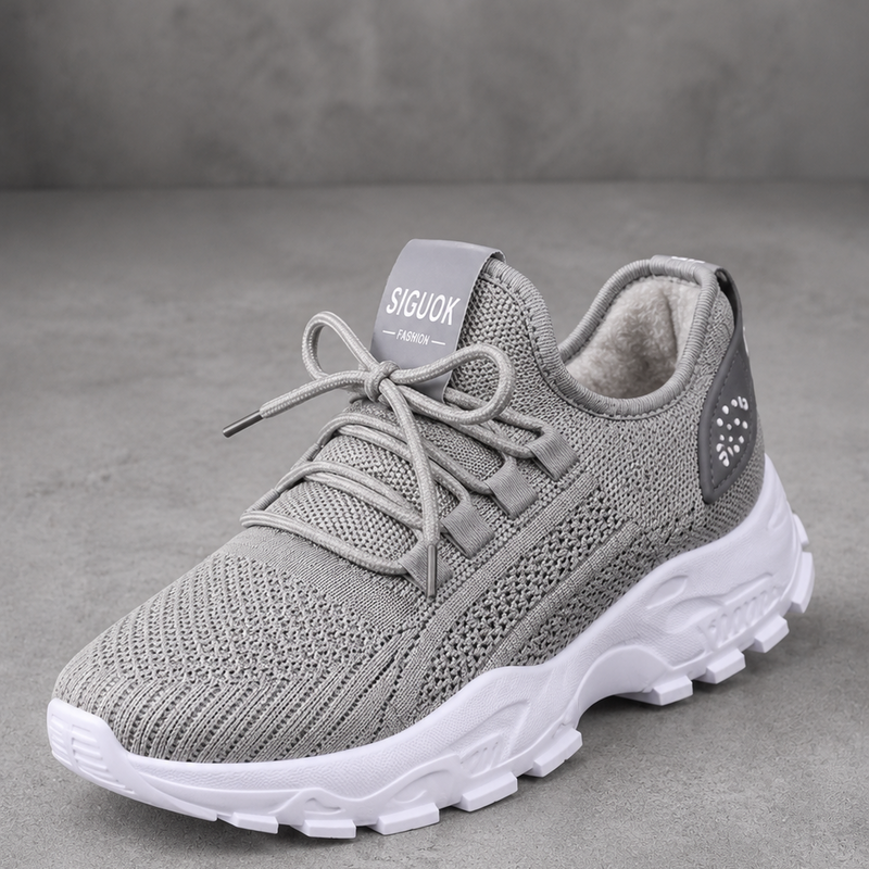 Women's ultra comfortable casual walking trainers in a lightweight design with cushioned sole, breathable construction and non-slip rubber outsole for everyday wear, commuting, shopping and travel.