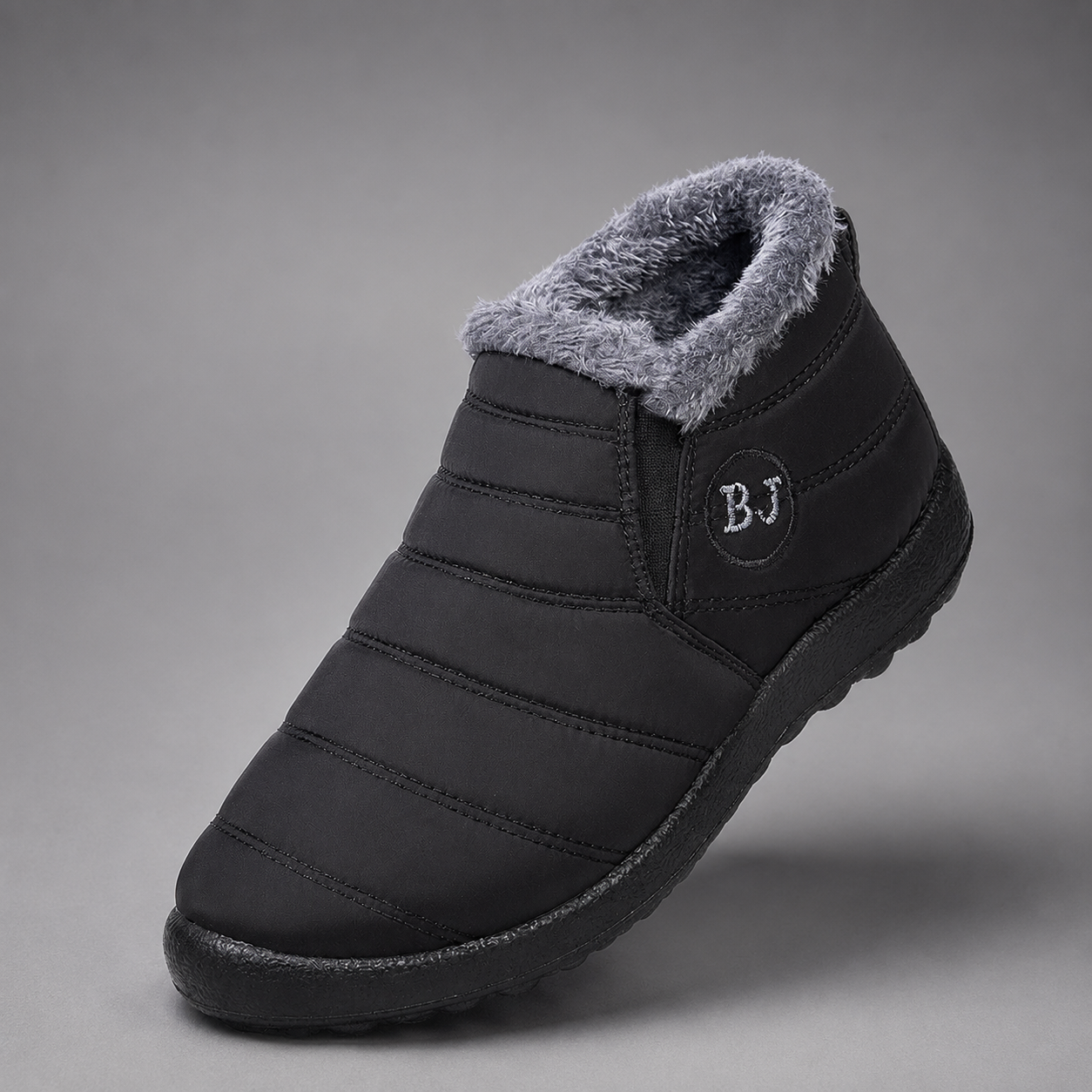 Women's waterproof faux fur-lined ankle snow boots with a quilted upper, lightweight slip-on design, round toe and durable non-slip sole, providing warm, comfortable and weather-resistant winter footwear for everyday outdoor wear.