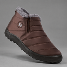Women's waterproof faux fur-lined ankle snow boots with a quilted upper, lightweight slip-on design, round toe and durable non-slip sole, providing warm, comfortable and weather-resistant winter footwear for everyday outdoor wear.