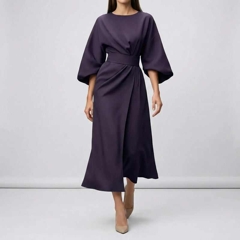 Black dress with wide sleeves on a plain background3