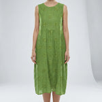 Green dress with floral patterns on a white background3