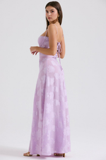 Women’s Floral Bustier Gown with Sheer Overlay for Evening & Formal Wear