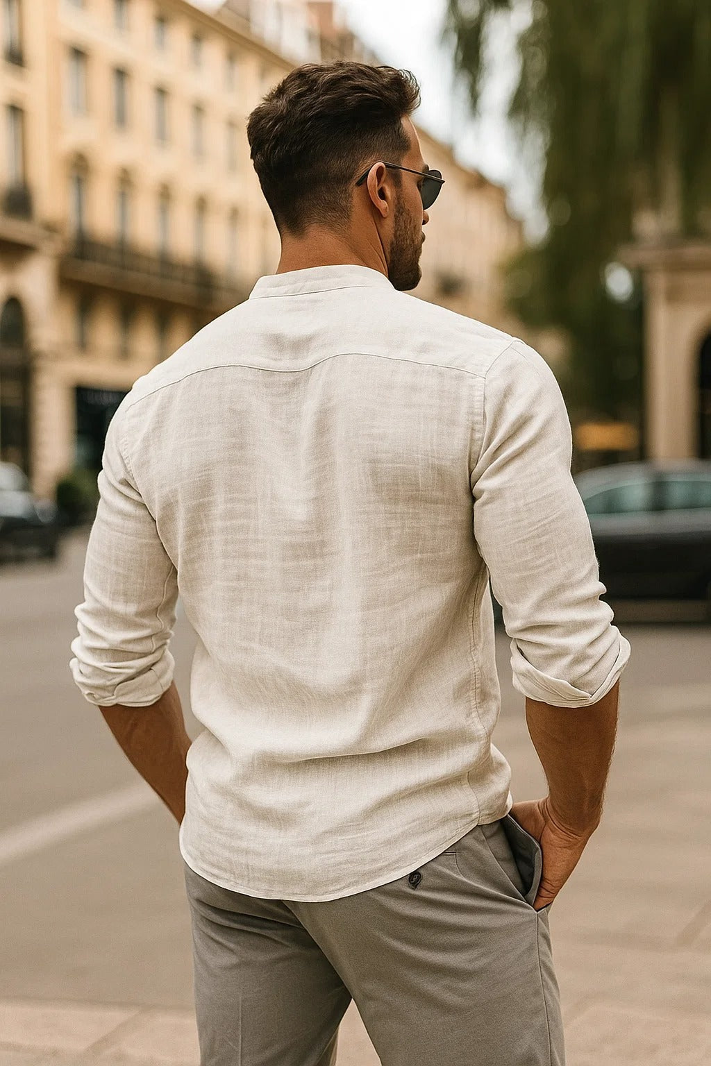 Men’s 3/4 sleeve casual shirt with relaxed fit and lightweight design