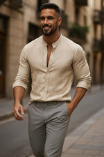 Men’s 3/4 sleeve casual shirt with relaxed fit and lightweight design