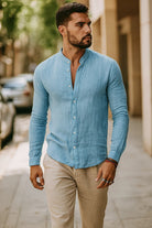 Men’s 3/4 sleeve casual shirt with relaxed fit and lightweight design