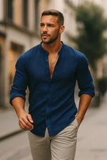 Men’s 3/4 sleeve casual shirt with relaxed fit and lightweight design