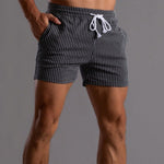 Men’s striped cotton blend shorts with relaxed fit for casual wear