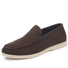 Brown loafer shoe on a white background