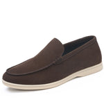 Brown loafer shoe on a white background