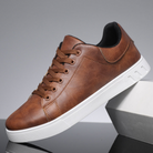 Men’s leather low top sneakers casual everyday footwear