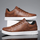 Men’s leather low top sneakers casual everyday footwear