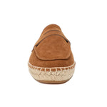 Brown espadrille shoe on a white background