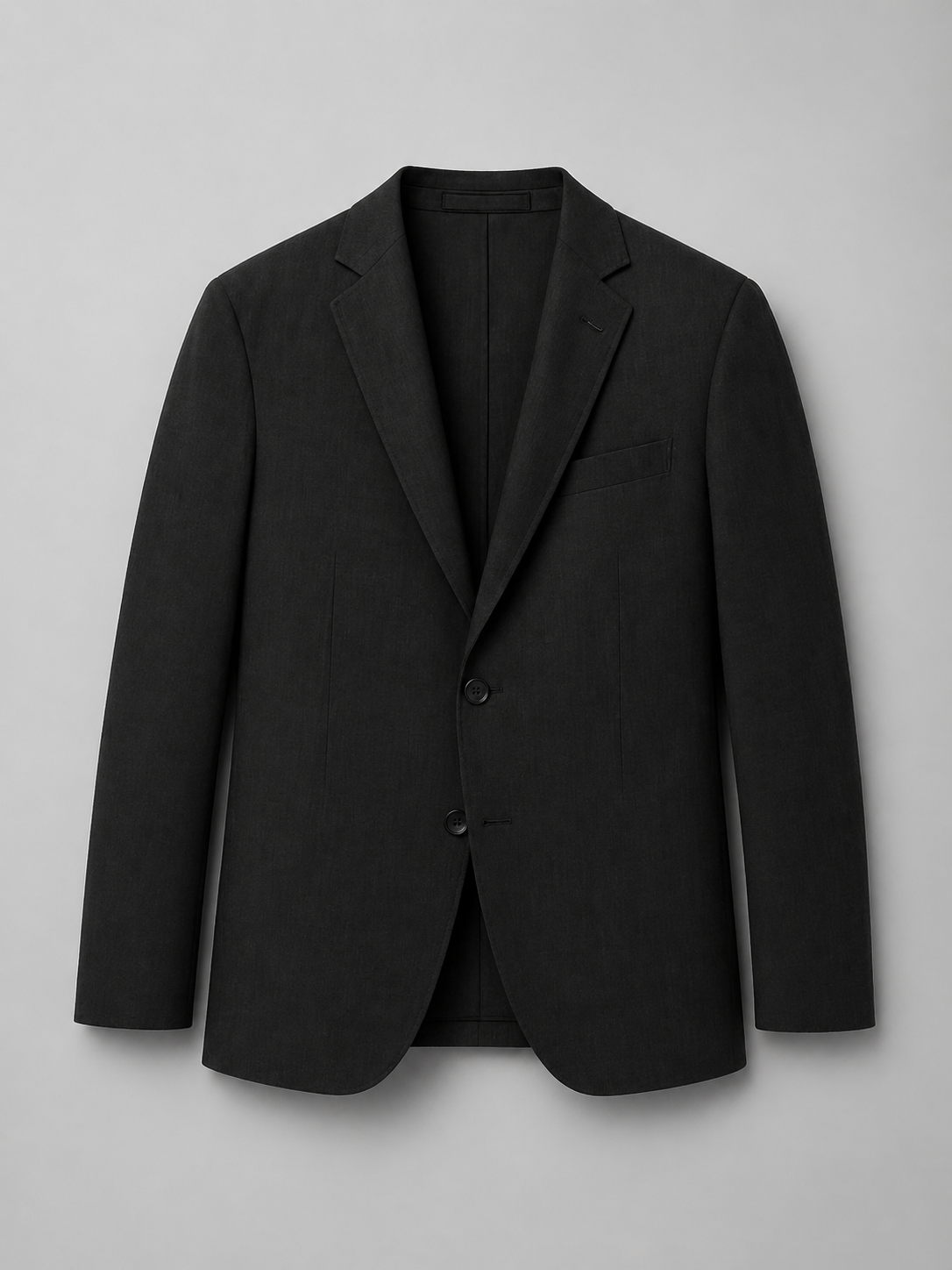 Black blazer on a light gray background