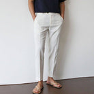 Men’s linen straight leg trousers breathable lightweight fit