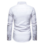 White dress shirt with long sleeves on a white background