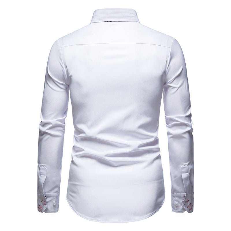 White dress shirt with long sleeves on a white background