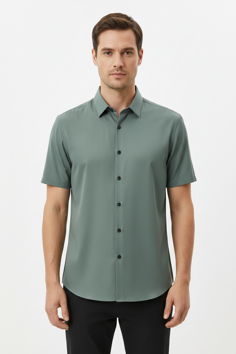Men's Relaxed Silk Shirt Lightweight Casual Fit - Craw Leigh