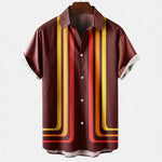 Short-sleeve shirt with a striped pattern on a white background