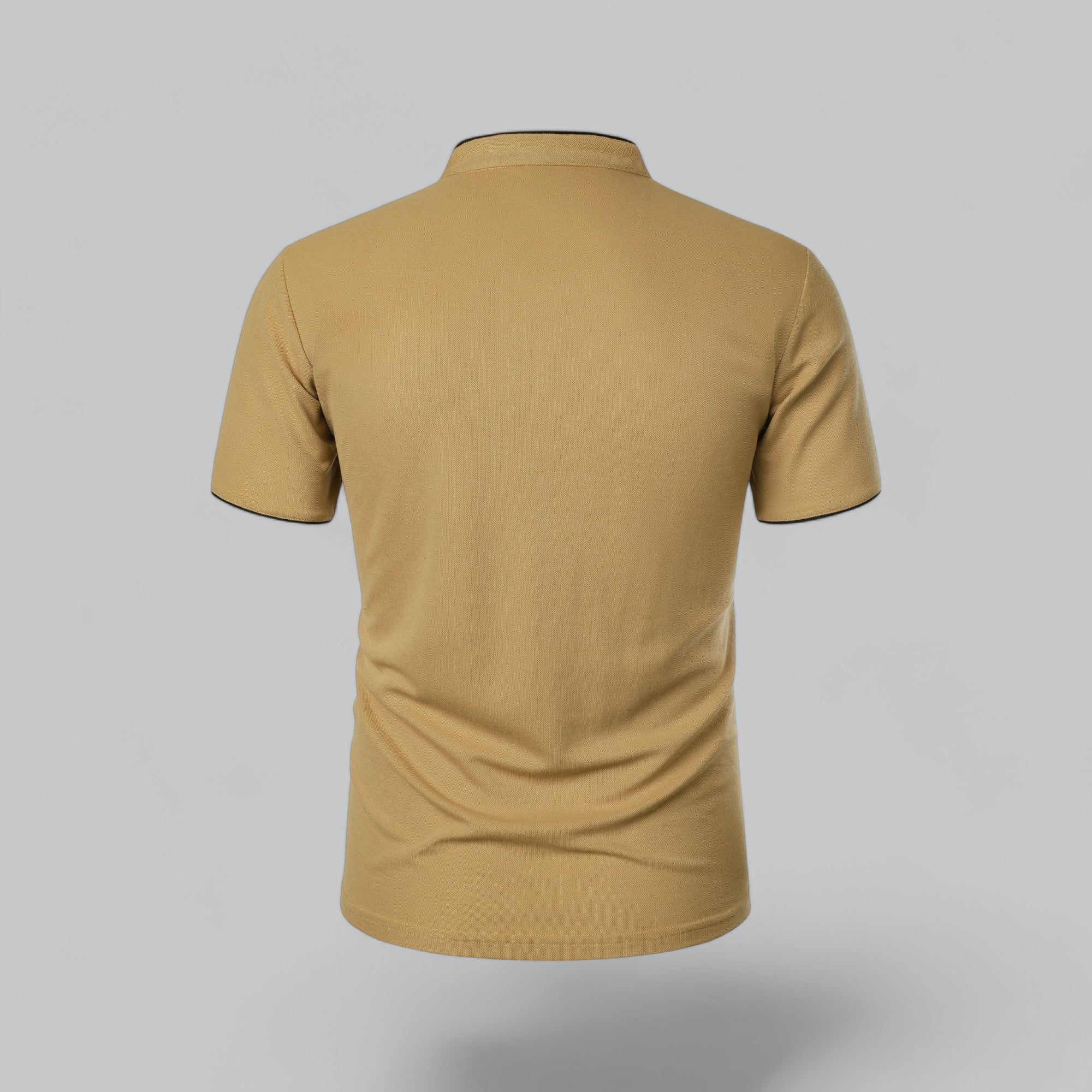 Beige polo shirt on a gray background