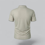 Beige polo shirt on a gray background
