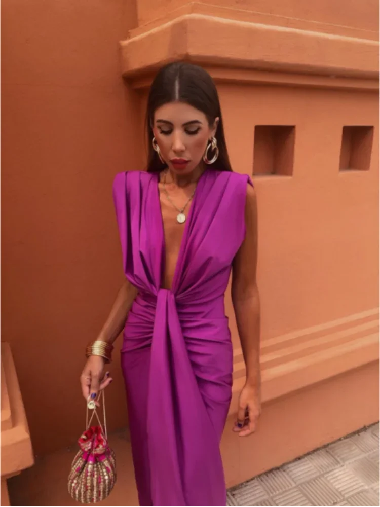 Women's Pleated Maxi Dress Flowy Fit Sleeveless - Craw Leigh Craw-leigh Women's Pleated Maxi Dress Flowy Fit Sleeveless - Craw Leigh Craw-leigh