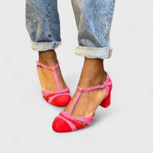 Women’s ankle strap heels with comfortable fit and cushioned sole
