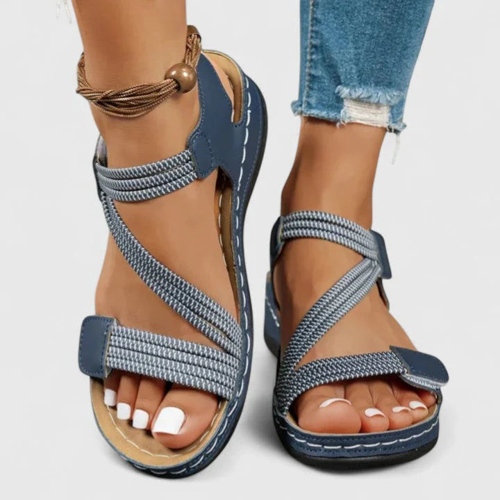 Women’s open toe comfort sandals with arch support and cushioned sole