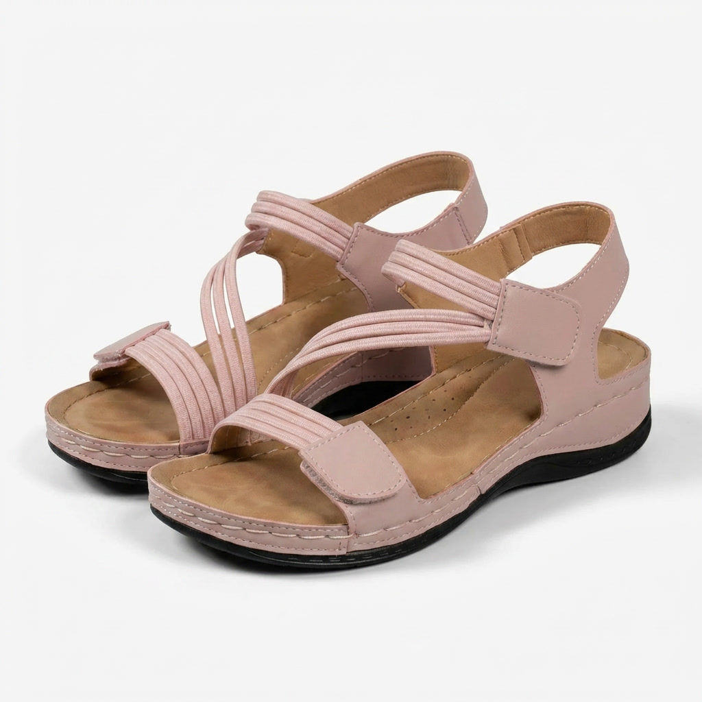 Women’s open toe comfort sandals with arch support and cushioned sole