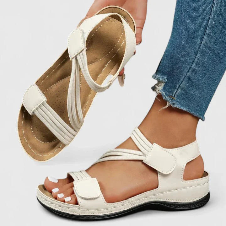 Women’s open toe comfort sandals with arch support and cushioned sole