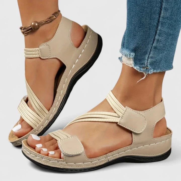 Women’s open toe comfort sandals with arch support and cushioned sole