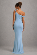 Women’s Asymmetric Bodycon Maxi Dress in Stretch Jersey for Evening & Formal Wear