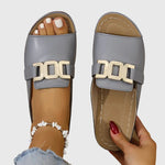 Women’s buckle strap comfort sandals with open toe design