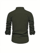 Green long-sleeve shirt on a white background