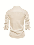 Beige long-sleeve shirt on a white background