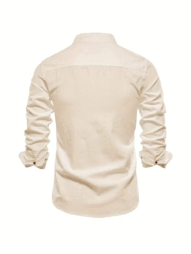Beige long-sleeve shirt on a white background