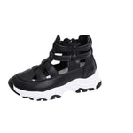 Black sandal with white sole on a white background