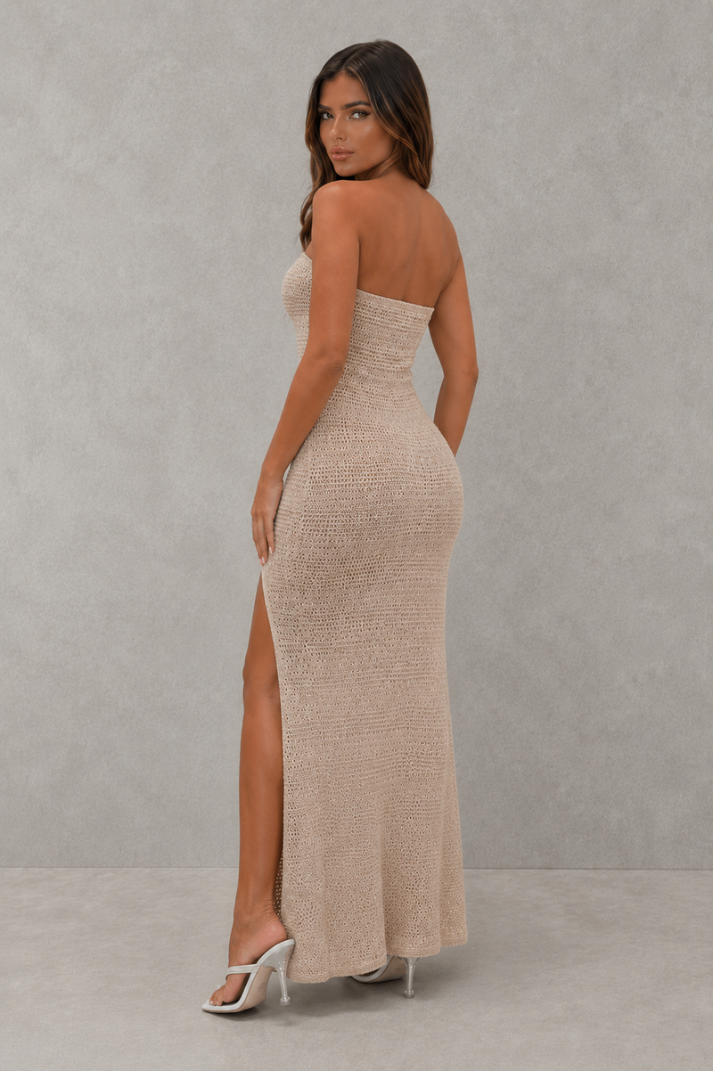 Women’s Cut-Out Maxi Dress with Side Slit for Evening & Special Occasion Wear