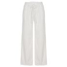 White wide-leg pants on a white background