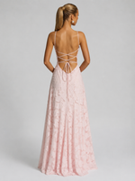 Women’s floral maxi occasion dress with fitted bodice and flowing skirt for elegant events