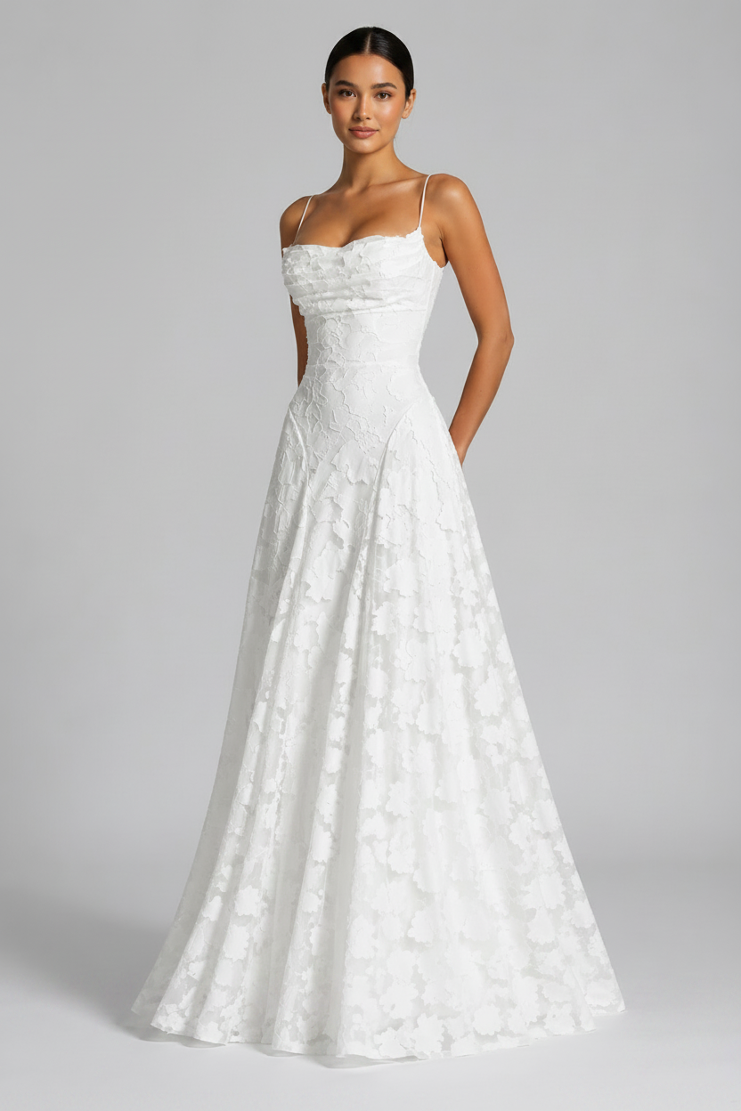 Women’s floral maxi occasion dress with fitted bodice and flowing skirt for elegant events