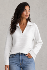 Women’s Half Zip Knitted Jumper - Relaxed Fit Collared Pullover