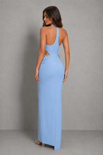 Women’s Halter Floral Maxi Dress with Side Split for Formal & Occasion Wear