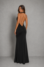 Women’s Halter-Neck Gown with Elegant Silhouette for Evening & Formal Occasion Wear