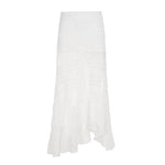 White lace skirt on a white background