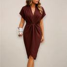 Women’s midi wrap dress with adjustable tie waist and relaxed fit