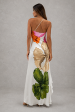 Women’s One Shoulder Floral Maxi Dress with Ruffle Hem for Summer & Occasion Wear