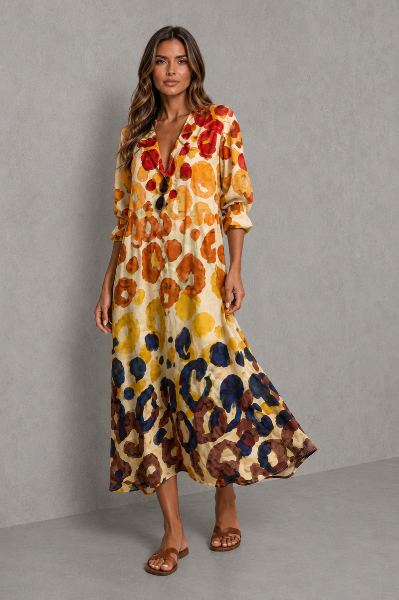 Women’s Printed Shirt Dress with Relaxed Fit for Casual Summer & Holiday Wear